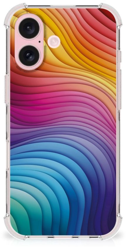 Coque antichoc adaptée à iPhone 16 Rainbow