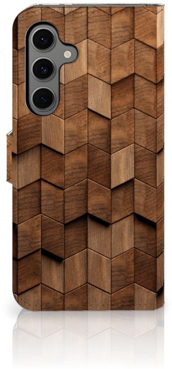 Book Style Case voor Samsung Galaxy S24 FE Wooden Cubes