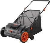 Gazonveger - Bladverzamelaar - Kunstgras borstelmachine - Duwmodel - Tuinruimer - Gazonveger Kunstgras - 53 cm Werkbreedte - 100 Liter Opvangbak - Zwart