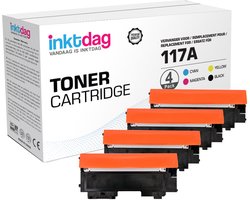 inktdag Inktdag® Multipack Laser toner cartridges voor HP 117A toner ( HP W2070A, HP W2071A, HP W2072A en HP W2073A) Geschikt voor HP Color Laser 150A,…