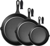 Castex Gietijzeren Pan Tri-Set - Cast Iron Skillet - Koekenpan - Koekenpannen - Koekenpannenset - BBQ - Pannen - Pannenset - Inductie