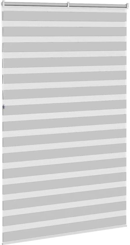 vidaXL - Store enrouleur Zebra - 150x230 - cm - largeur du tissu - 145,9 - cm - gris clair