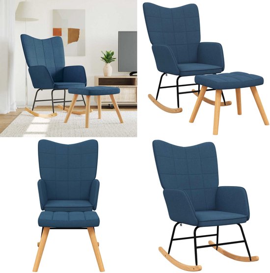 vidaXL Schommelstoel stof crème - Schommelstoel - Schommelstoelen
