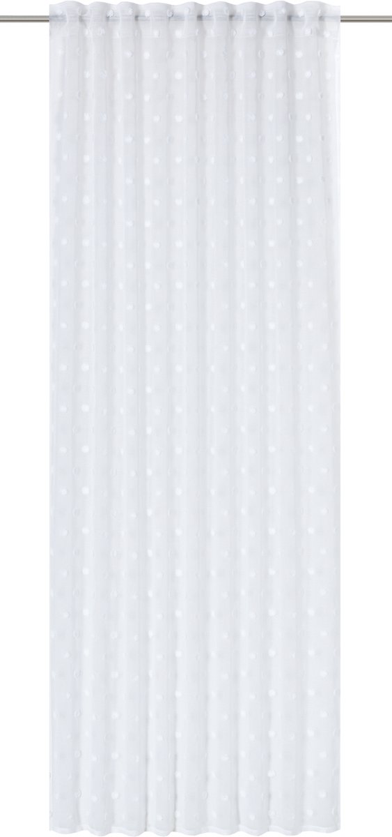Elbersdrucke Gordijn met verborgen lussen Fluffy Dots 255x140 cm wit