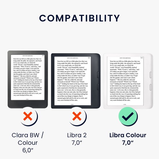 kwmobile e-reader hoesje geschikt voor Kobo Libra Colour hoes - E reader flip case van kunstleer - Ereader cover met handgrip en stand - In petrol van Merkloos — afbeelding 3