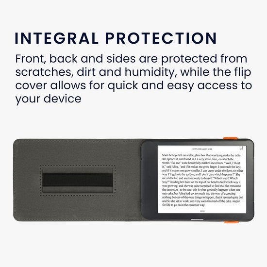 kwmobile e-reader hoesje geschikt voor Kobo Clara HD hoes - E reader flip case van kunstleer - Ereader cover met handgrip en stand - In donkerblauw van Merkloos — afbeelding 5