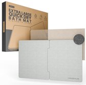 Minismus Diatomite Sneldrogende Badmat Extra Groot - Licht Grijs 80x50cm - Antislip Douchemat Binnen 30 Seconde Droog - Absorberende Badmat - Douche Mat - Diatomiet Badmat - Stenen Badmat - Badkamer Mat - WC Mat