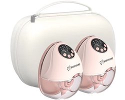 BabySure - Slim Met Sensor Elektrische Draadloze Borstkolf – Handsfree, Draagbaar en BPA-Vrij – Dubbele Kolf in Stijlvol Roze voor Ultiem Comfort en Gemak