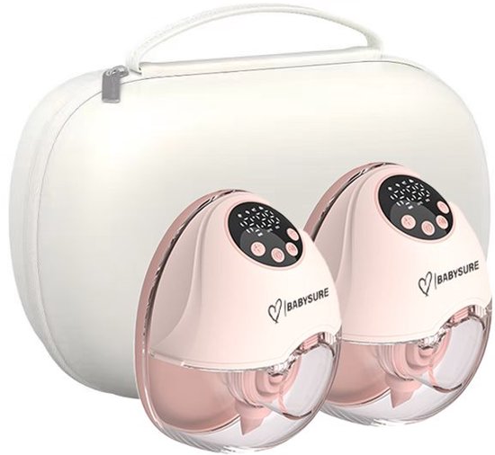 BabySure – Slim Met Sensor Elektrische Draadloze Borstkolf – Handsfree, Draagbaar en BPA-Vrij – Dubbele Kolf in Stijlvol Roze voor Ultiem Comfort en Gemak