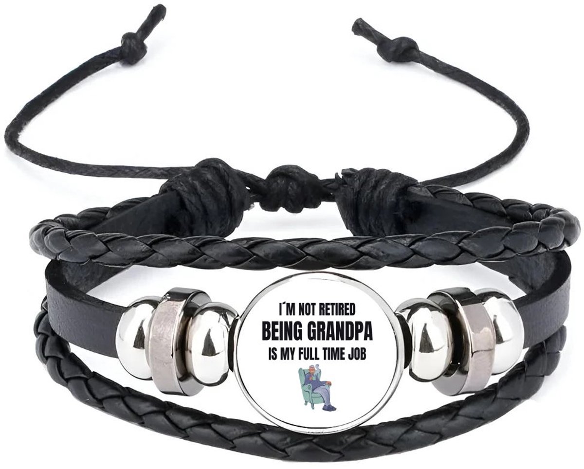 Akyol - im not retired being grandpa is my full time job armband zwart - Opa - opa cadeau - cadeau - pension - kantoorhumor