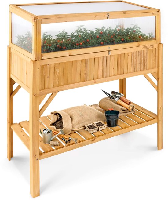 AREBOS verhoogd bed met Koud frame bevestiging Groenten Kruiden Balkon Bloemen