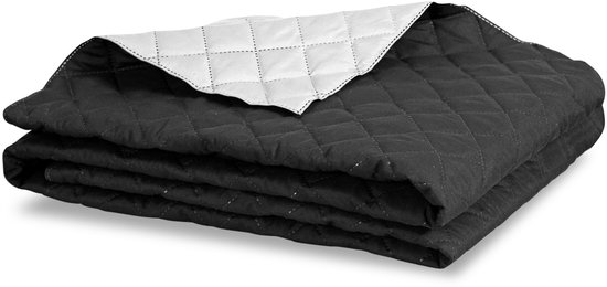 Couvre-lit matelassé ultrasonique 160x200 cm noir et blanc
