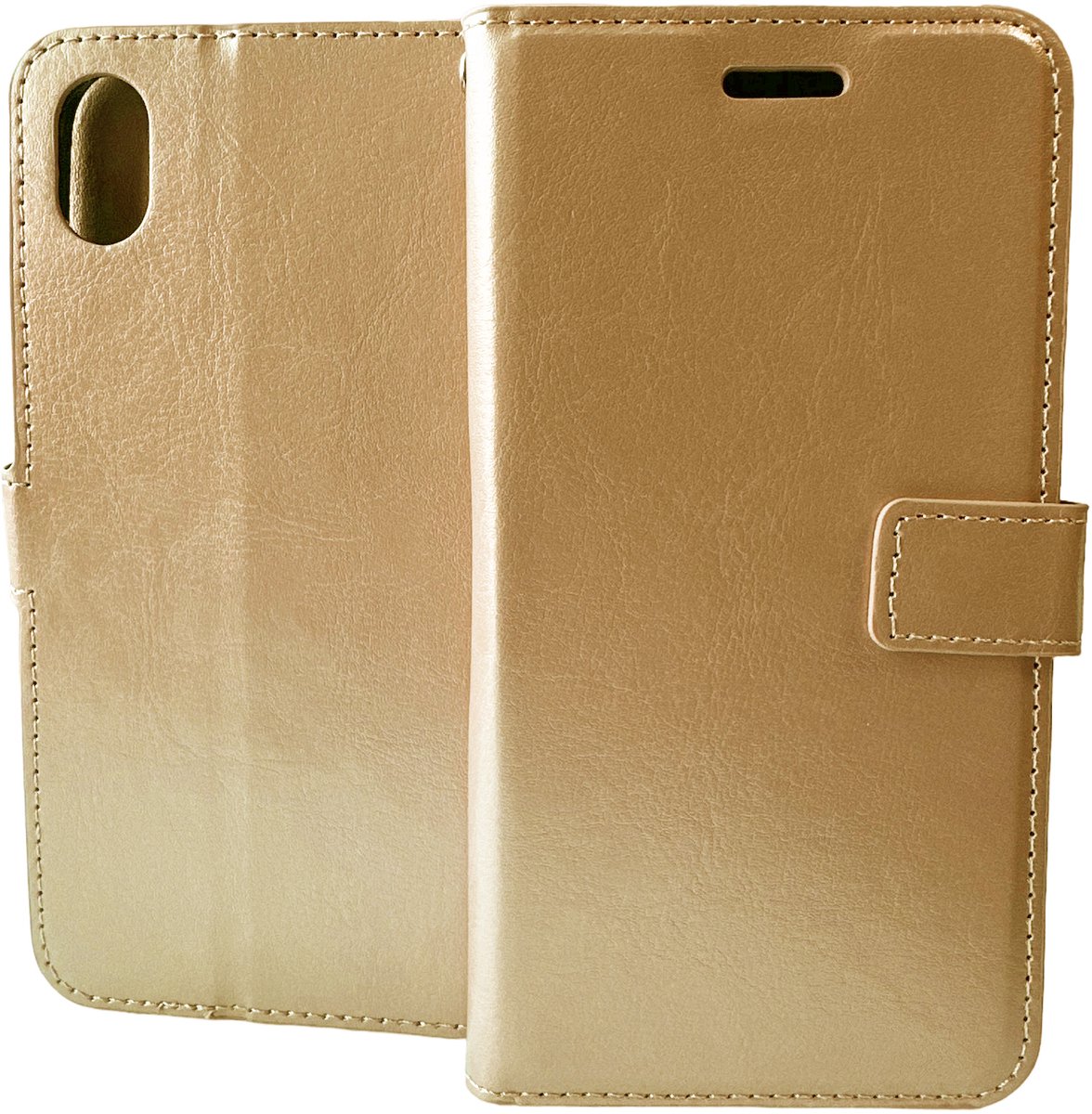 Portemonnee Book Case Hoesje Geschikt voor: iPhone X / XS - goud