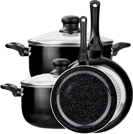 Batterie de cuisine en céramique CeraFusion 6 pièces - Poêles à frire et casseroles 20 et 24 cm - Poêles à frire - Batteries de cuisine - Casseroles et poêles à induction - Sans PFAS
