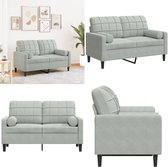 Bol.com vidaXL Tweezitsbank met sierkussens 120 cm fluweel lichtgrijs - 2-zitsbank - 2-zitsbanken - Bank - Loveseat aanbieding