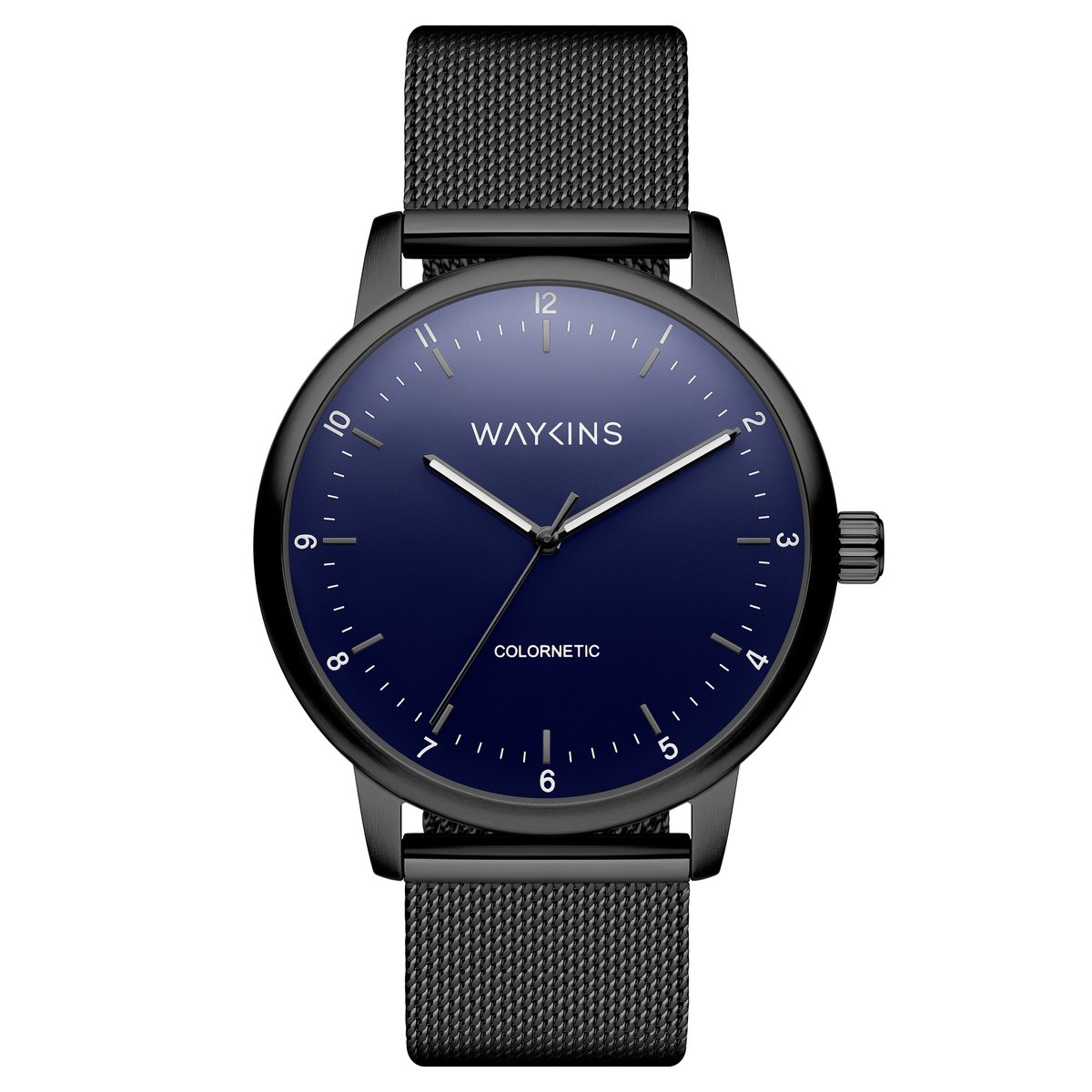 Colornetic | Zwart Stalen Kleurveranderd Horloge