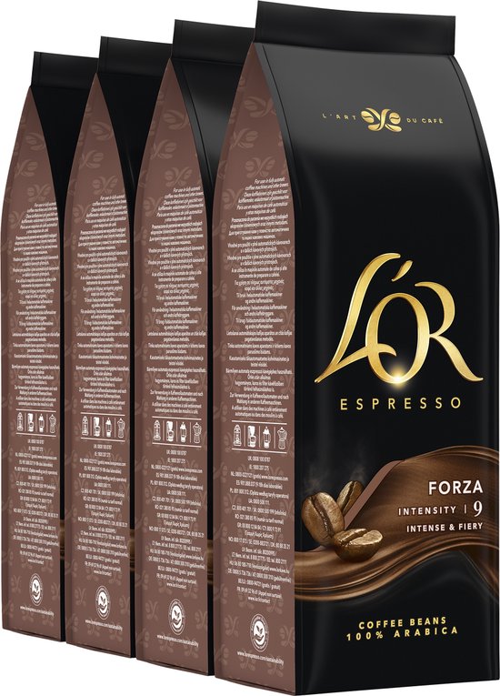L'OR Espresso Forza Koffiebonen - Intensiteit 9/12 - 4 x 500 gram