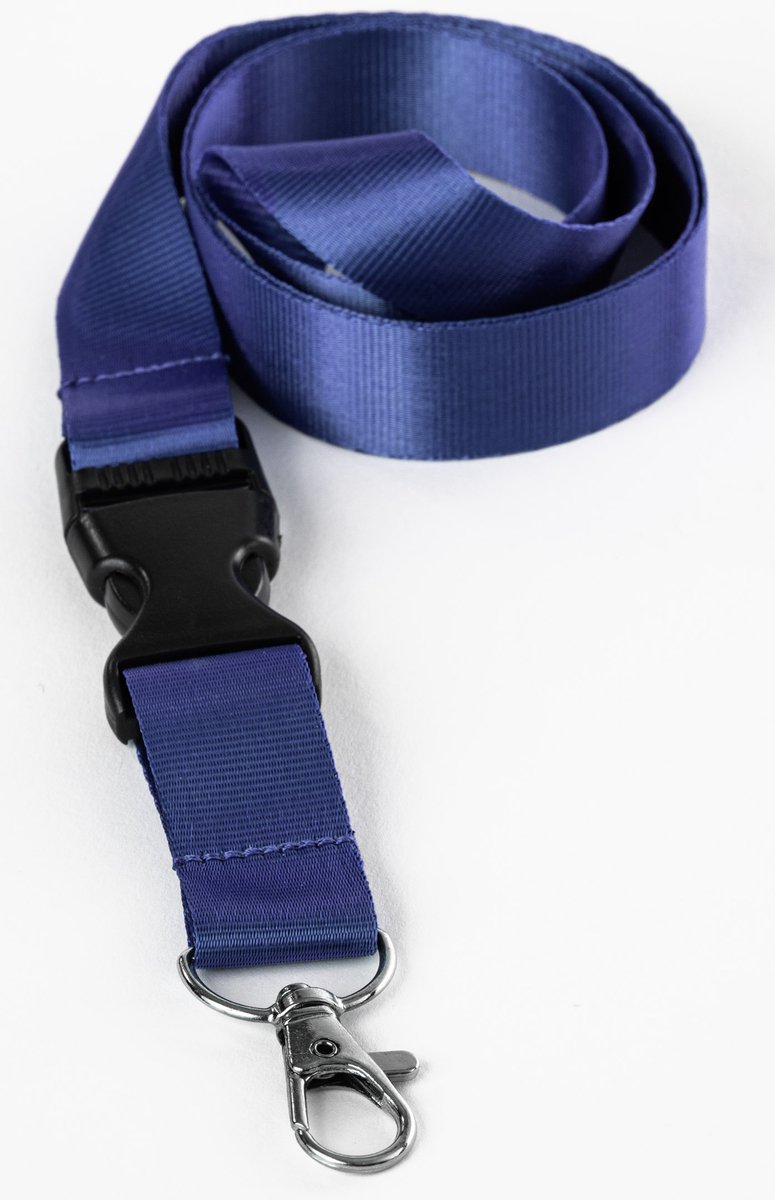 Ecorare® - 10 stuks Sleutelkoord - Kliksluiting - Lanyard - Keycord - Blauw - 50 cm