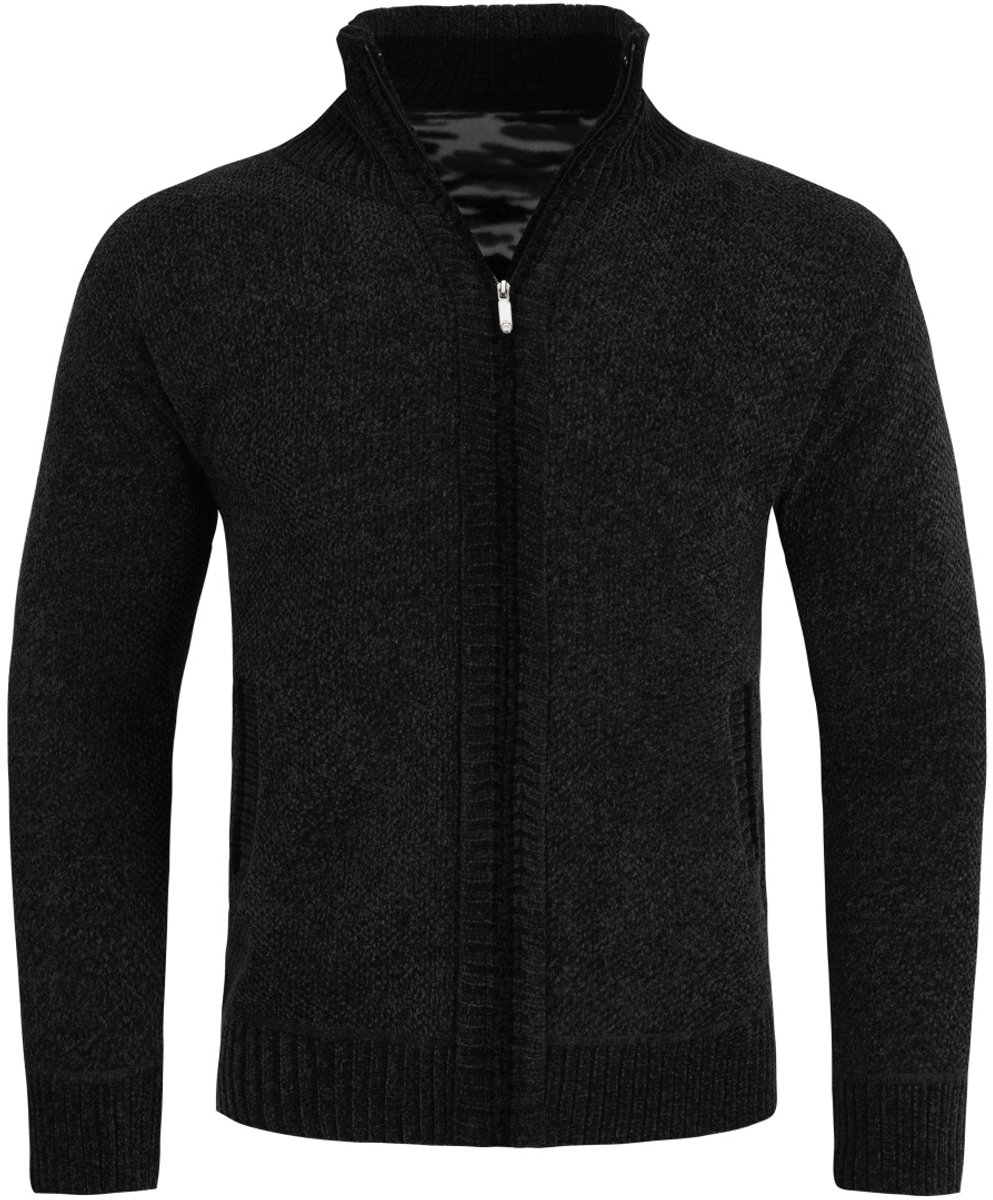 ALLTHEMEN Heren Vest Warme Winter Cardigan Met Rits - Gebreide Fleece Vest - S