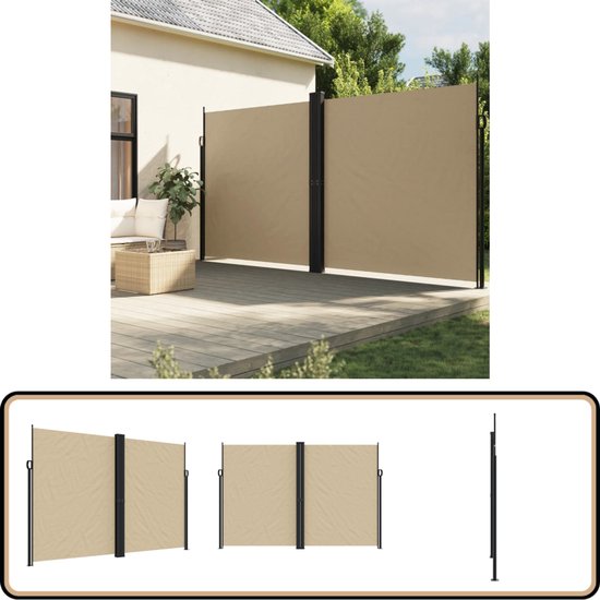 vidaXL Windscherm 6-Panelen Windschermen Zonnescherm Zonneschermen Terrasscherm Terrasschermen Schermen Tuinafscheiding Balkonscherm Stof Antraciet