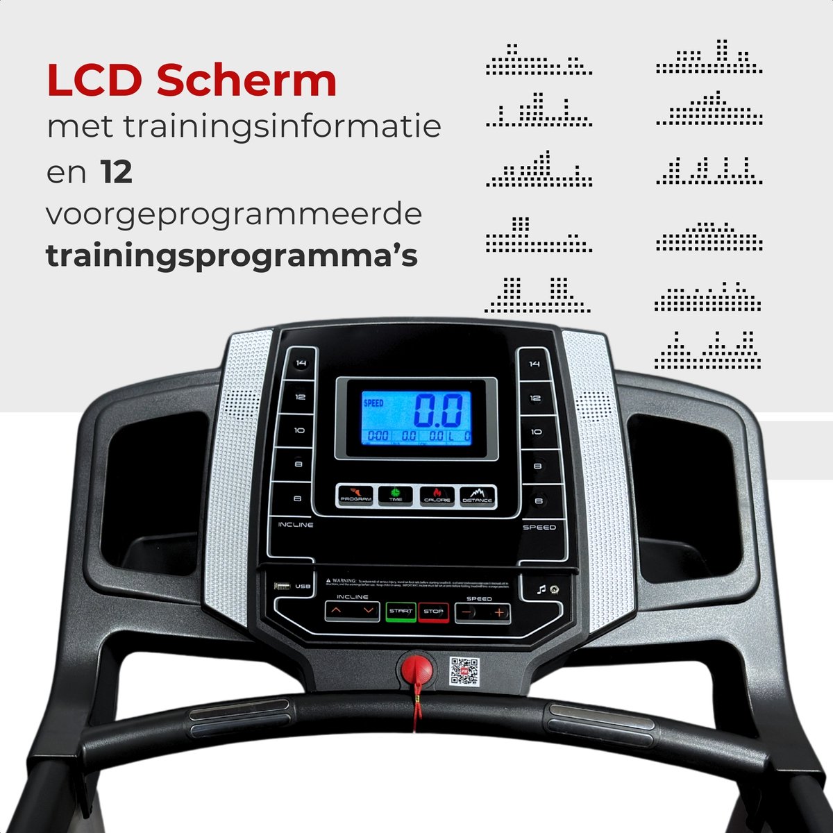 Afbeelding 3 van FitFirst® Sprinter 1-16 km/u - Extra Stabiel - Hellingshoek tot 15% - Loopband met Apps en Speakers - Kinomap, Zwift & Fitshow - Loopband inklapbaar