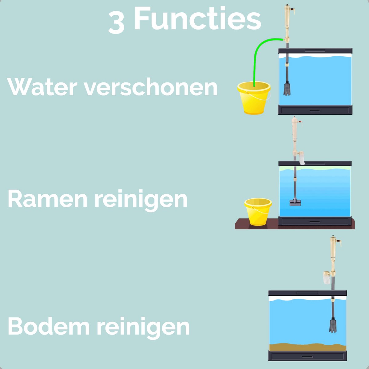Aquarium Stofzuiger en Aquarium Pomp - 230V - Aquarium Schoonmaken — afbeelding 5