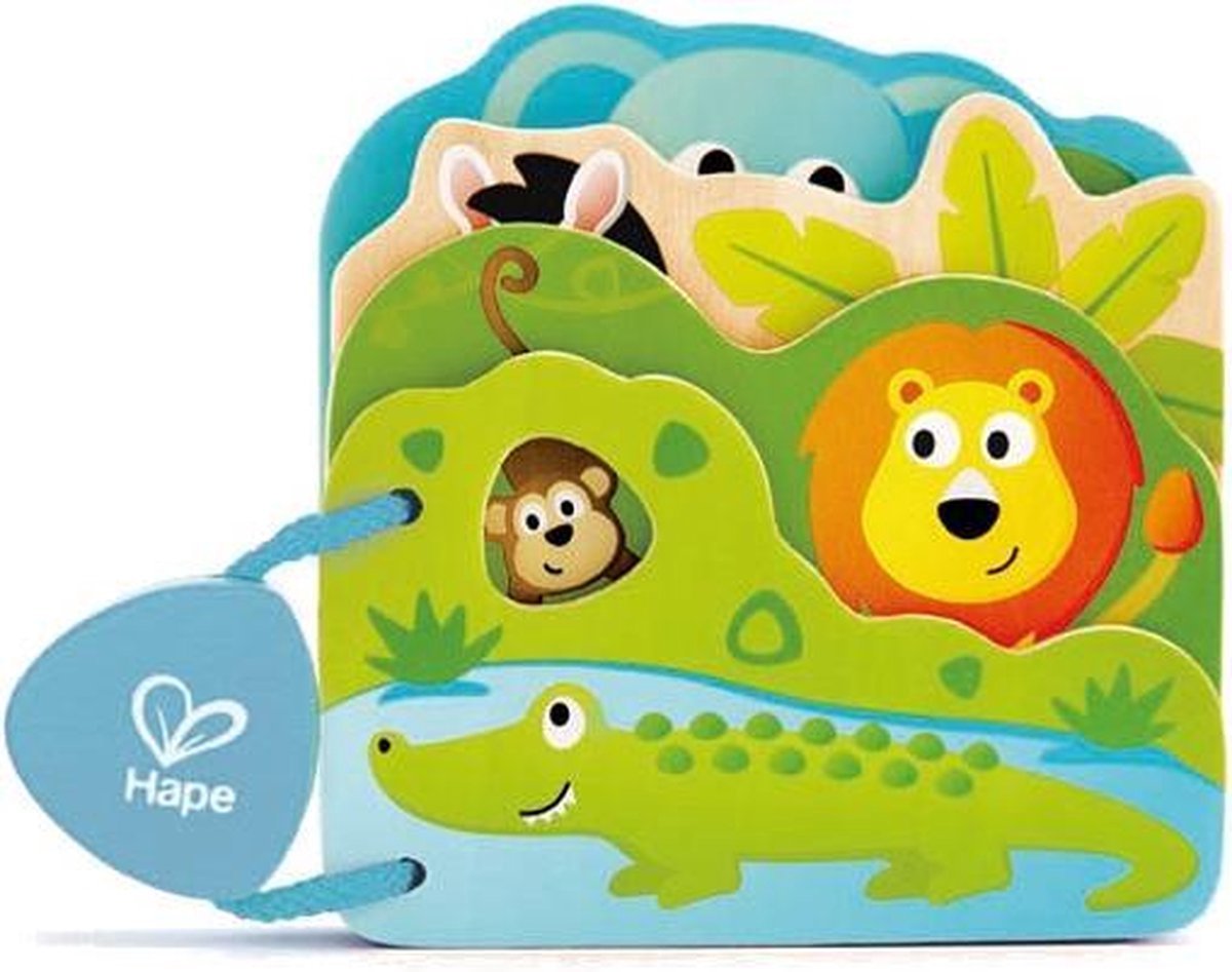 Hape Houten Babyboekje Wilde Dieren 16 X 12,5 Cm