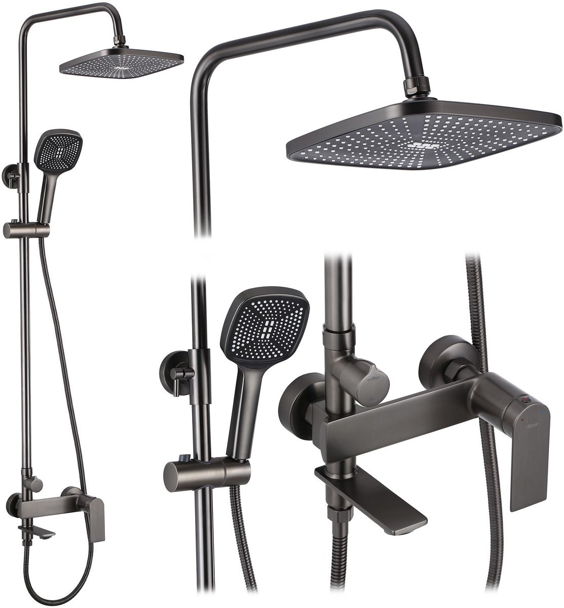 Rea Storm Regendouche Grijs 136cm