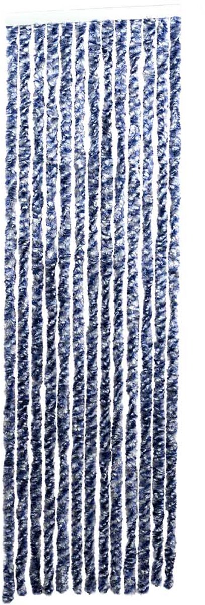 Happy Rhino - Vliegengordijn Chenille Gemeleerd Grijs Blauw - 56 x 190 cm - Hordeur
