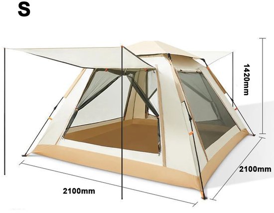 Rustive Kampeertent - Camping Tent - Voor Max. 1 Persoon - Waterdicht - Zonbestendig - Snel Opzetbaar - 210x210x142 cm van Rustive — afbeelding 5