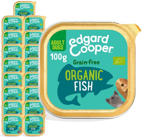 17x Edgard & Cooper Kuipje Honden Natvoer Hondenvoer Bio Vis 100 gr NL-BIO-01