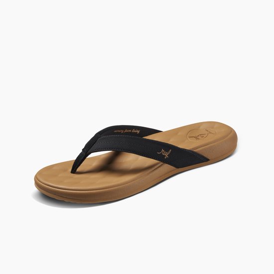 Slippers Reef CUSHION HARMONY BLACK /TAN pour femme - noir/tan