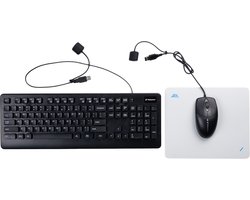 Alt Waterproof bundel - waterproof toetsenbord - waterproof muis - hygiënische muismat - IP68 - Afwasbaar - Ideaal voor (Flex)werkplekken & Gezondheidszorg - USB - Snel los te koppelen - QWERTY US-int.