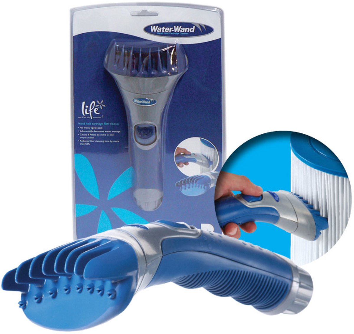 Life Water-Wand filterreiniger voor tuinslang - whirlpool filter proper maken - jacuzzi filter proper maken met tuinslang - hand filter reiniger hottub