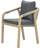 Santos dining fauteuil - acaciahout white wash-rope dgrijs-mystic grey