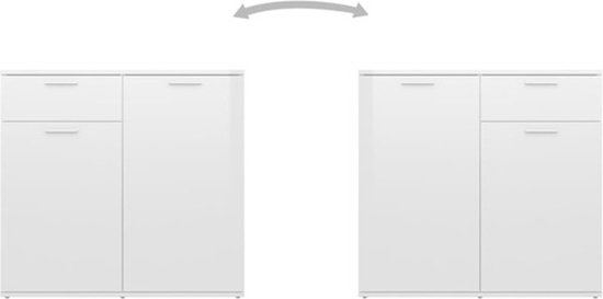 Buffet vidaXL 80 x 36 x 75 cm Bois traité Blanc brillant