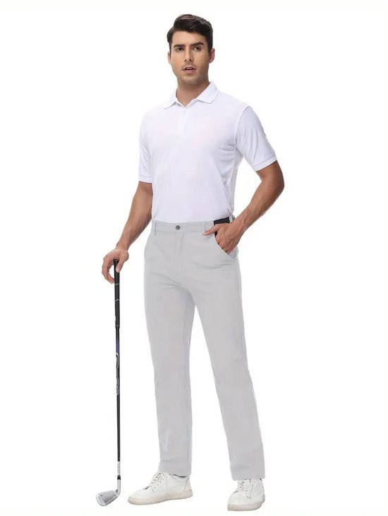 Livano Golfbroek Heren - Golfkleding - Golfen - Golf Accessoires - Nette Pantalon - Lichtgrijs XXL - Maat 54 van Livano — afbeelding 4