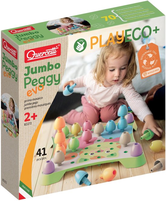 Quercetti Play Eco+ Jumbo Insteekspel (41-Delig) van "Quercetti" — afbeelding 2