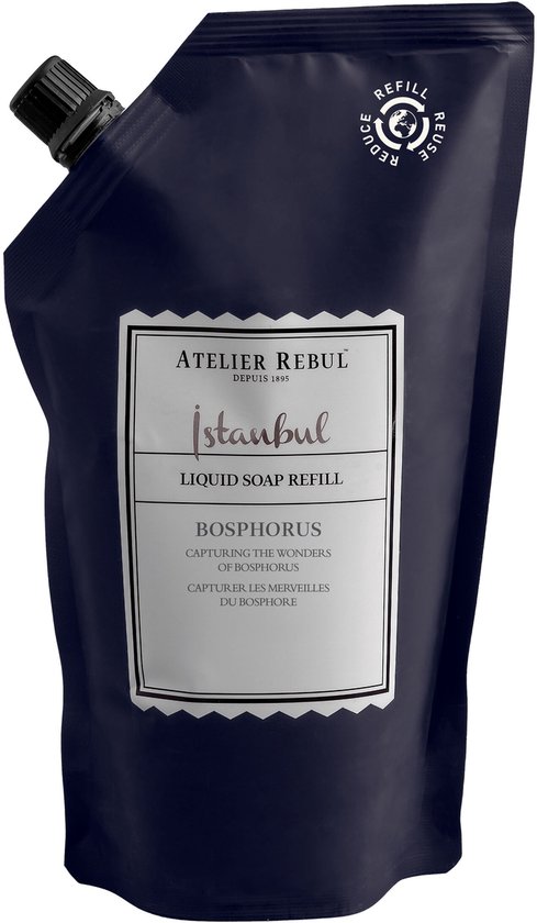 Recharge de savon pour les mains Istanbul Bosphorus Atelier Rebul (500 ml) - Geur frais et aquatique - Savon liquide naturel
