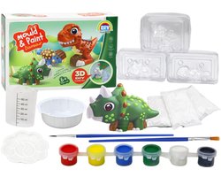 Playos® - Gips Dinosaurus - 3 Mallen - Inclusief Gips en Verf - Gips Gieten - Creatief Speelgoed