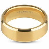 Goudkleurige TrendFox ring met matte afwerking en gepolijste facetrand.