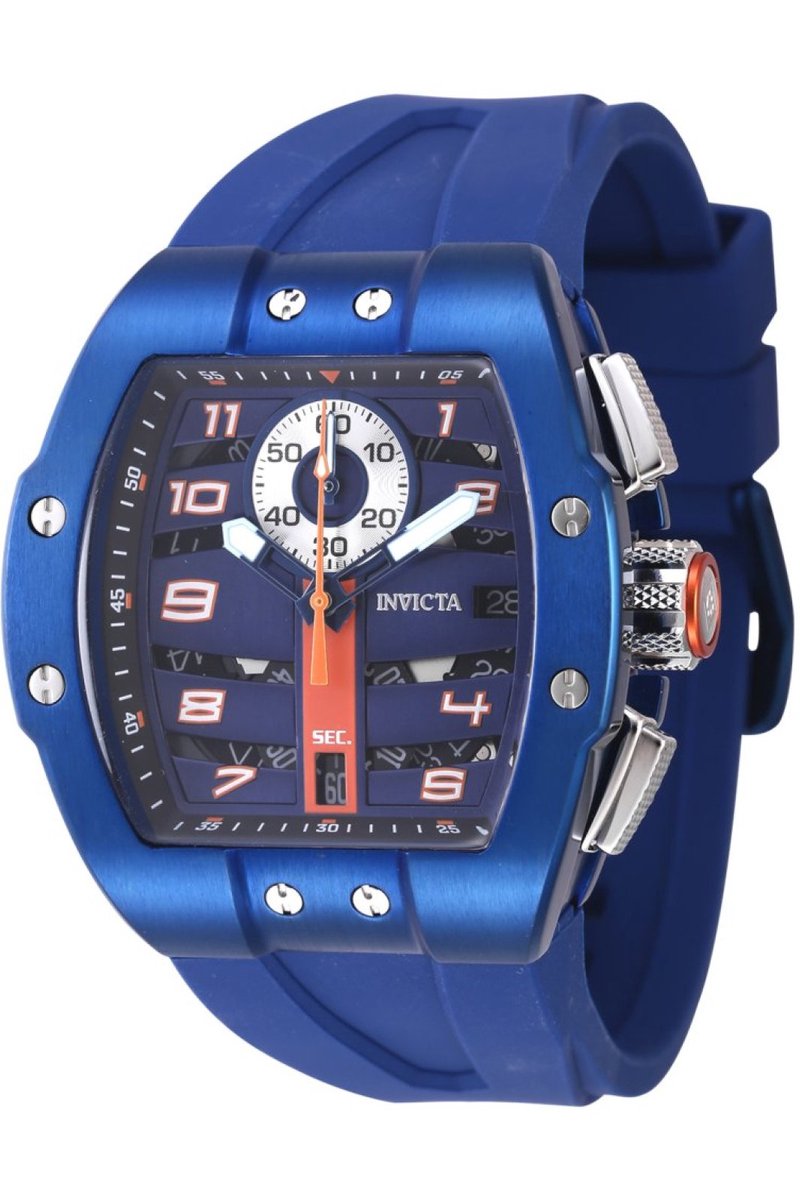 Invicta Racing 47369 Heren Horloge - Waterdicht - Analoog - Quartz Uurwerk - Roestvrij Staal met blauwe Wijzerplaat - 44mm