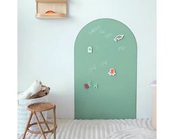 Muursticker magneet met krijtbord functie - 100x80 - Muurboog - Magneet sticker - Magneetbord - groen