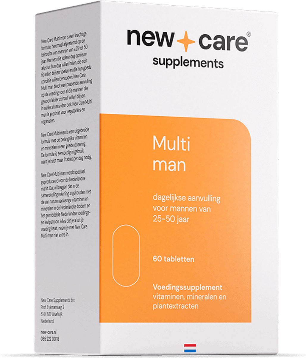 Goedkoopste New Care Multivitamine man - dagelijkse aanvulling - 60 tabletten - vegan