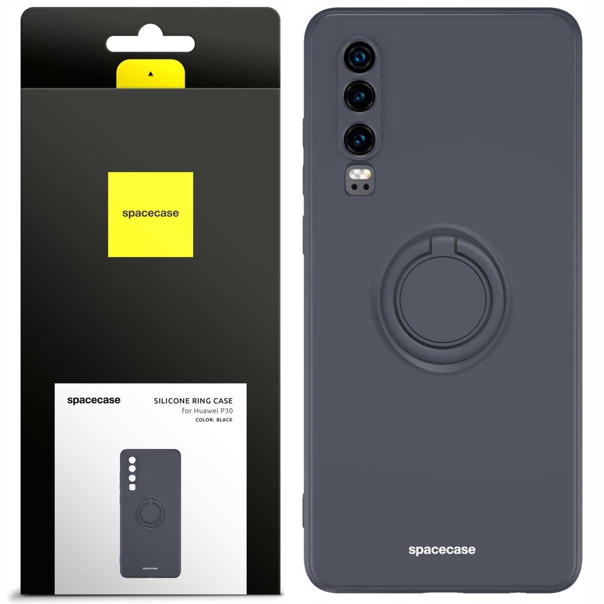 Spacecase Siliconen Case Cover Voor Huawei P30 Zwart