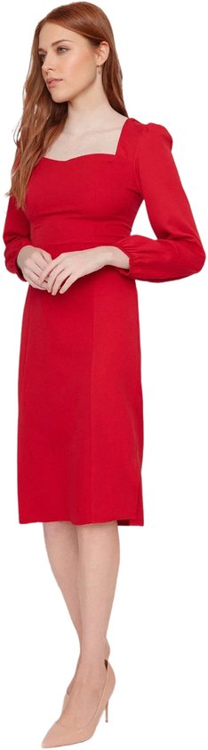 Trendyol Geometrische mini-jurk met lange mouwen voor dames, emerald green, L