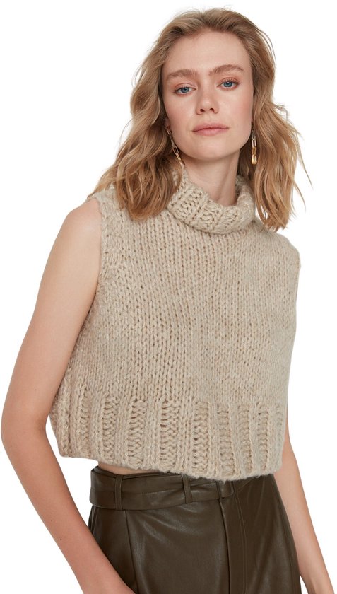 Trendyol Stone Crop Coltrui Gebreide Trui Twoaw22Bz0058