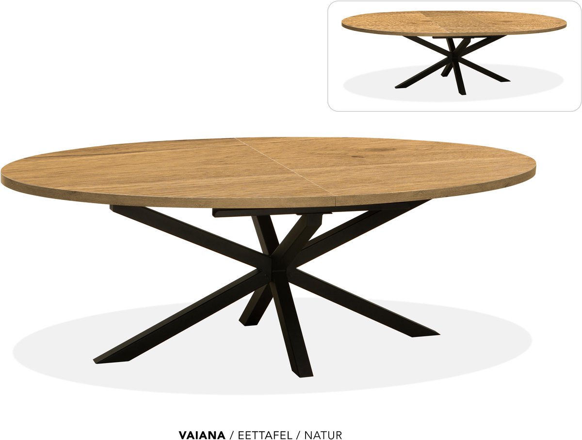 Maxfurn Ovale uitschuiftafel 220/280 | Zeer krasvast | Kleur: Natuurlijk eiken