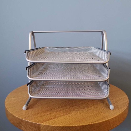 2 stuks bureau-organizer voor post, tijdschriftenhouder voor documenten, brievenbakje met 3 vakken, bureau-organizer, bureau-organizer voor thuis en op kantoor