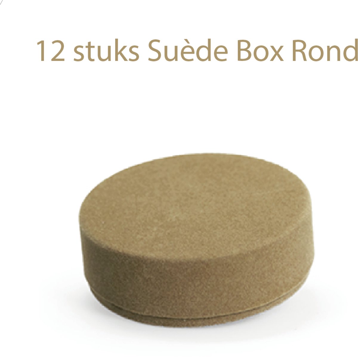 12 stuks Suède Box Rond - Kleur Klei - Doopsuiker - Geboorte - Babyborrel - Lentefeest - Huwelijk - Vormsel - Doosjes - Verpakking – Uitdeelcadeau